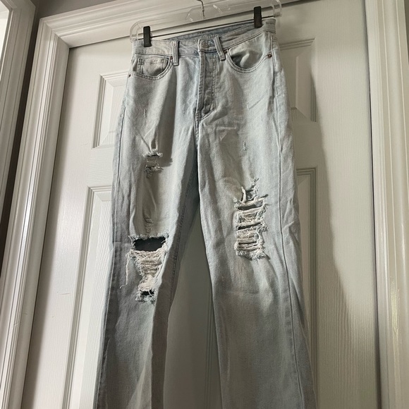 Woman’s super high rise distressed straight jeans by wild fable - size 0 - Picture 1 of 5